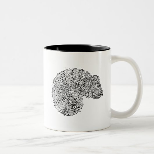Inspiriertes Chamäleon 2 Zweifarbige Tasse (Rechts)