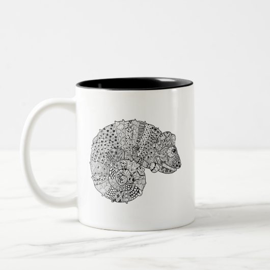Inspiriertes Chamäleon 2 Zweifarbige Tasse (Links)