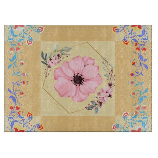 Inspiriertes Design des Frühjahrs, orange bläserne Schneidebrett (Vorderseite)