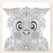 Inspiriertes Eulen-Porträt Rechteckiger Pappuntersetzer (Vorderseite)