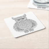 Inspiriertes Eulen-Vogel-Totem Rechteckiger Pappuntersetzer (angewinkelt)