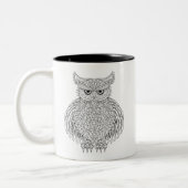 Inspiriertes Eulen-Vogel-Totem Zweifarbige Tasse (Links)