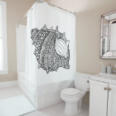 Inspiriertes Gekritzel Duschvorhang (Beispiel)