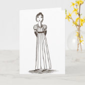 Inspiriertes gestreiftes Kleid Janes Austen Karte (Gelbe Blume)