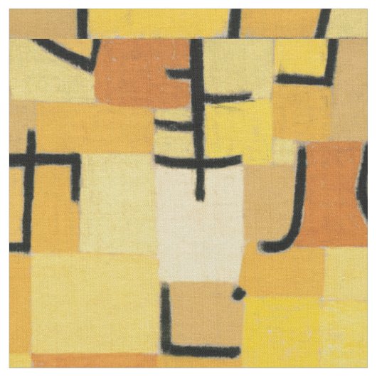 Inspiriertes Gewebe "gelber Baum-" Pauls Klee Stoff (Nahaufnahme)