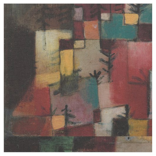 Inspiriertes Gewebe "Wacholderbusch-" Pauls Klee Stoff (Nahaufnahme)