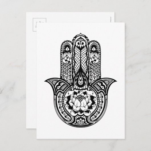 Inspiriertes Hamsa-Symbol Postkarte (Vorne/Hinten)