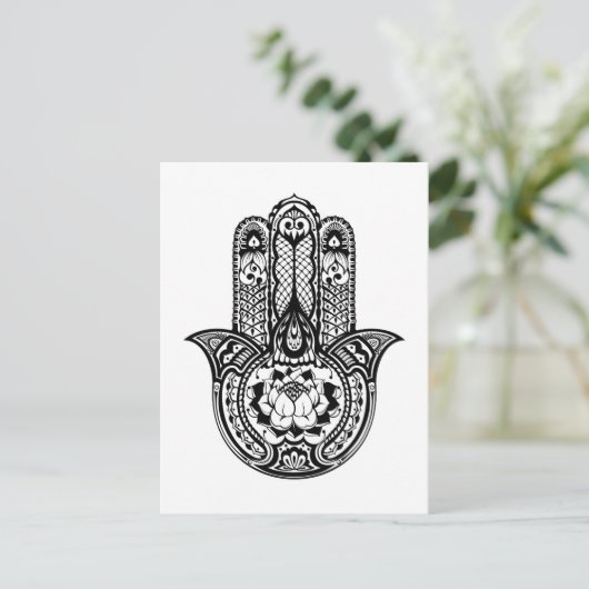 Inspiriertes Hamsa-Symbol Postkarte (Stehend Vorderseite)