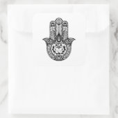 Inspiriertes Hamsa-Symbol Quadratischer Aufkleber (Tasche)