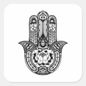 Inspiriertes Hamsa-Symbol Quadratischer Aufkleber (Vorderseite)