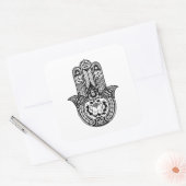 Inspiriertes Hamsa-Symbol Quadratischer Aufkleber (Umschlag)