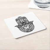 Inspiriertes Hamsa Symbol Rechteckiger Pappuntersetzer (angewinkelt)