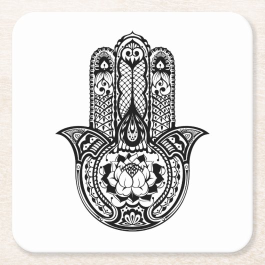 Inspiriertes Hamsa Symbol Rechteckiger Pappuntersetzer (Vorderseite)