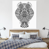 Inspiriertes Handgezogenes Verziertes Owl 6 Leinwanddruck (Insitu (Schlafzimmer))