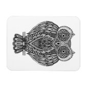 Inspiriertes Handgezogenes Verziertes Owl Magnet (Horizontal)