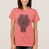 Inspiriertes Handgezogenes Verziertes Owl T-Shirt (Vorderseite)