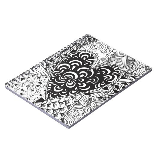 Inspiriertes Herz-Gekritzel Notizblock (Linke Seite)