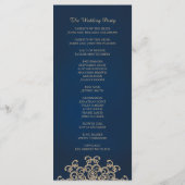 Inspiriertes Hochzeitsprogramm für Navy und Gold Programm (Rückseite)