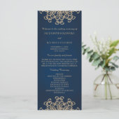 Inspiriertes Hochzeitsprogramm für Navy und Gold Programm (Stehend Vorderseite)
