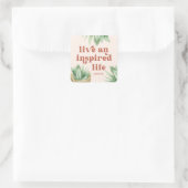 Inspiriertes Leben Terracotta Quadratischer Aufkleber (Tasche)