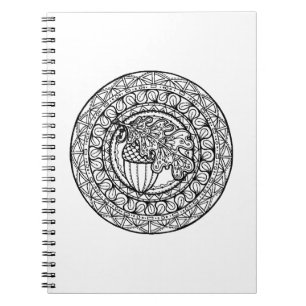 Inspiriertes Mandala-Herbst-Eichen-Blatt Notizblock