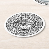 Inspiriertes Mandala-Herbst-Eichen-Blatt Runder Pappuntersetzer (Angewinkelt)