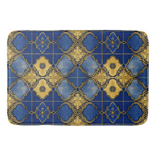 Inspiriertes marokkanisches Muster Quatrefoils Blu Badematte