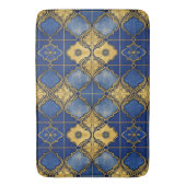 Inspiriertes marokkanisches Muster Quatrefoils Blu Badematte (Vorderseite Vertikal)