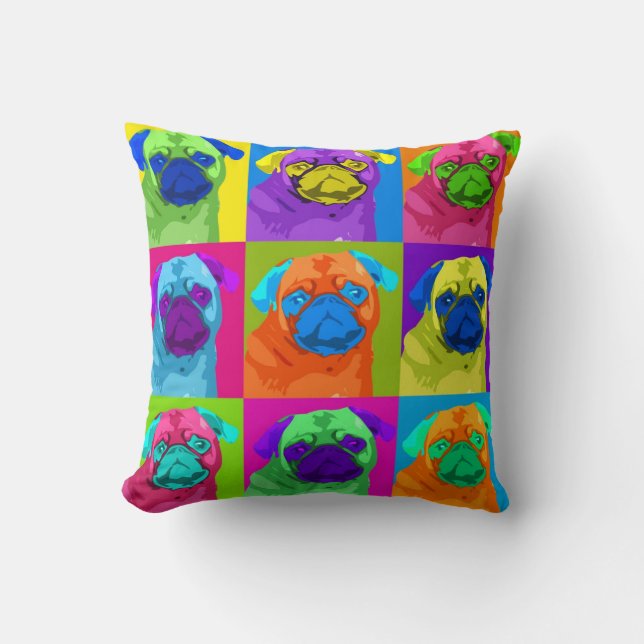Inspiriertes Mops-Kissen Kissen (Vorderseite)