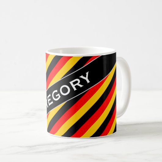 Inspiriertes Muster für Farbstreifen in Deutschlan Kaffeetasse (VorderseiteRechts)