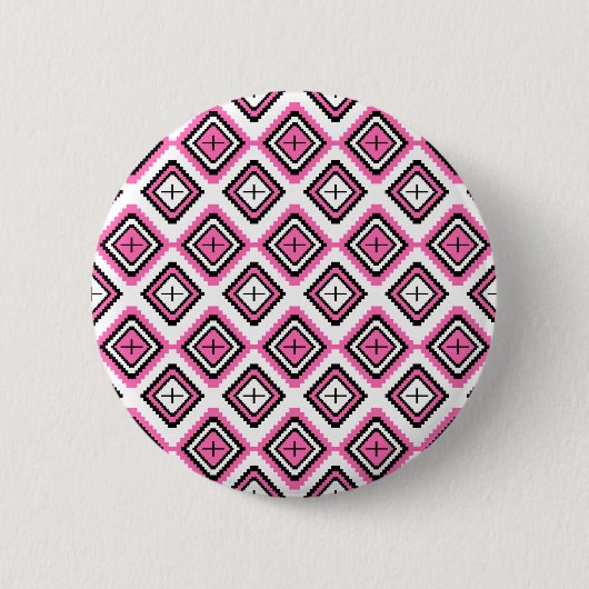 Inspiriertes Muster in Hot Pink Button (Vorderseite)