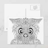 Inspiriertes Owl-Portrait Postkarte (Vorne/Hinten)