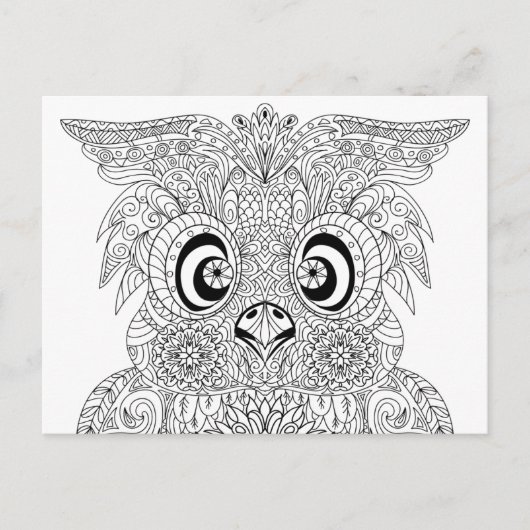 Inspiriertes Owl-Portrait Postkarte (Vorderseite)
