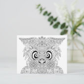 Inspiriertes Owl-Portrait Postkarte (Stehend Vorderseite)