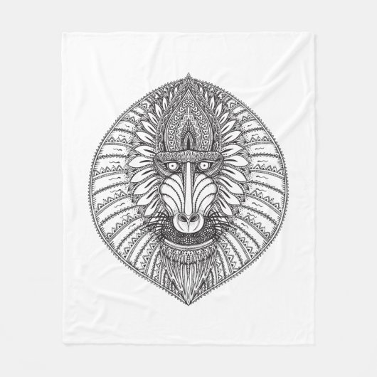 Inspiriertes Pavian-Gesicht Fleecedecke (Vorderseite)