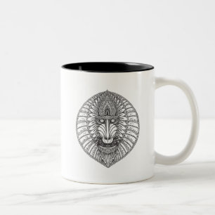 Inspiriertes Pavian-Gesicht Zweifarbige Tasse