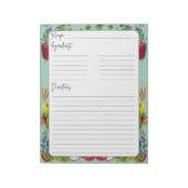 Inspiriertes pflanzliches Rezept Notizblock (Rotiert)