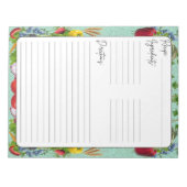 Inspiriertes pflanzliches Rezept Notizblock (Vorderseite)