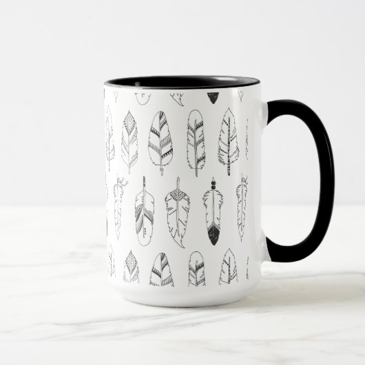 Inspiriertes Retro Feder-Muster Tasse (Rechts)