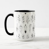 Inspiriertes Retro Feder-Muster Tasse (Links)