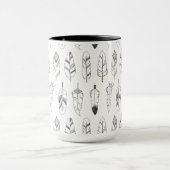 Inspiriertes Retro Feder-Muster Tasse (Zentrum)