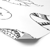 Inspiriertes Retro-Federmuster 2 Poster (Ecke)