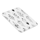 Inspiriertes Retro-Federmuster Magnet (Rechte Seite)