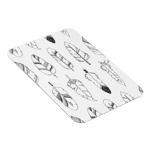 Inspiriertes Retro-Federmuster Magnet (Rechte Seite)