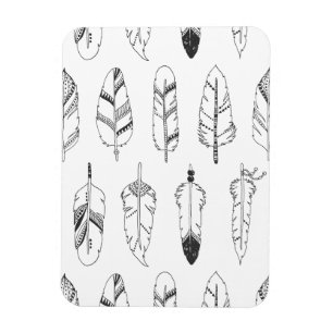 Inspiriertes Retro-Federmuster Magnet