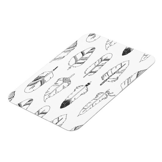 Inspiriertes Retro-Federmuster Magnet (Linke Seite)