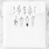 Inspiriertes Retro-Federmuster Quadratischer Aufkleber (Tasche)