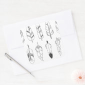 Inspiriertes Retro-Federmuster Quadratischer Aufkleber (Umschlag)