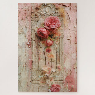 Inspiriertes Rosa Blumengrundierung Puzzle