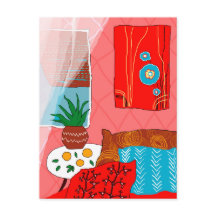 Inspiriertes Rotes Zimmer mit Kissen Aloe Orange